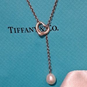 Authentic Tiffany & Co. Open Heart Pearl Lariat